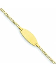 Genuine 14K Yellow Gold Figaro Link ID Bracelet 2 Grams Of Gold 100% Satisfaction Guaranteed.