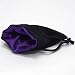 3.75X4" Black Velvet Dice Bag with Purple Satin Lining