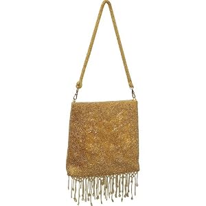Inge Christopher Beaded Celtic Fringe Bucket (Gold)