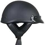 DOT Solid Flat Black Half Helmet
