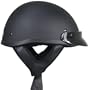 DOT Solid Flat Black Half Helmet - Size : Large
