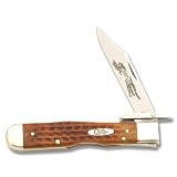 Case Knives 7399 Cheetah Knife with Pocket Worn Harvest Orange Jigged Bone Handles