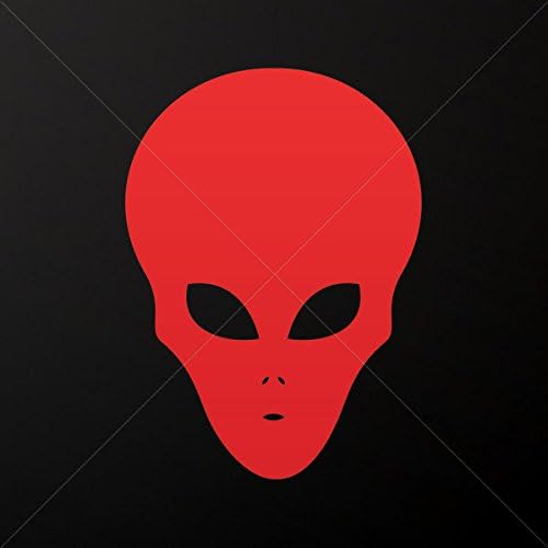Stickers Decal Alien Head Decor Motorbike Bicycle Vehicle ATV car Lapt Red (10 X 7.2 In)