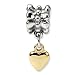 Sterling Silver & 14K Gold Heart Dangle Bead
