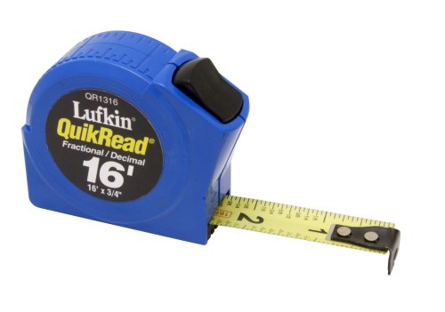 Lufkin 3/4 Inch X 16 Foot Quikread Power Return Tape