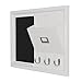 DesignOvation Dagny Decorative Home Organizer 21x14 with Chalkboard, Mail Holder, Key Hooks, White (209261)