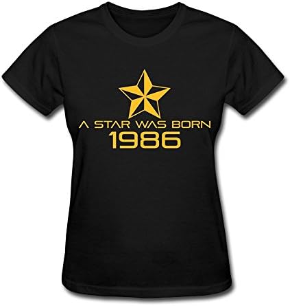 CHANGQING Birthday-Shirt - A Star Was Born 1986 Tees For Women M Black