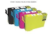 10 Pk Epson Ultra Compatible ink cartridges for Epson 125 T125, Workforce 520, NX125 NX127 NX420 NX625 Workforce 320 Workforce 323 Workforce 325, T125120, T125220, T125320, T125420