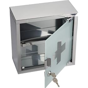 Be-Active Lockable Metal First Aid / Medicine Wall Cabinet (W25 x H25 x D12cm