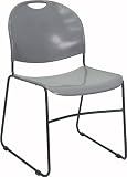 Gray High Density, High Stacking, Ultra Compact Stack Chair [RUT-188-GY-GG]