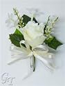 Pack of 4 - Silk Wedding Flower Rose Stephanotis Lily of Valley Buttonhole from GT Decorations
