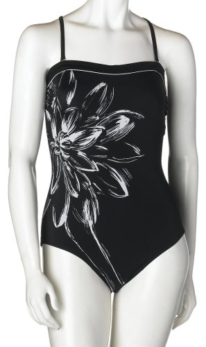 Christina Women's Ladies' Portrait 1 Piece Bandeau Suit with Removable Straps