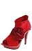 Lexus58 Lycra Side Flower Ankle Booties RED