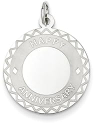 Sterling Silver Happy Anniversary Disc Charm