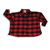 Mulberribush - Infant Boys Long Sleeve Flannel Button Down Shirt, Red, Black
