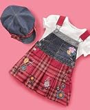 Flapdoodles Baby Girl 3 Piece Plaid Jumper Set