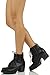 Soda Women's Nevitt Faux Leather Lace Up Chunky Heel Combat Style Boots