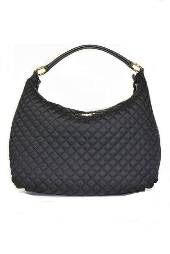 Prada Handbags Large Black Tussuto Quiltin and Leather BR3279