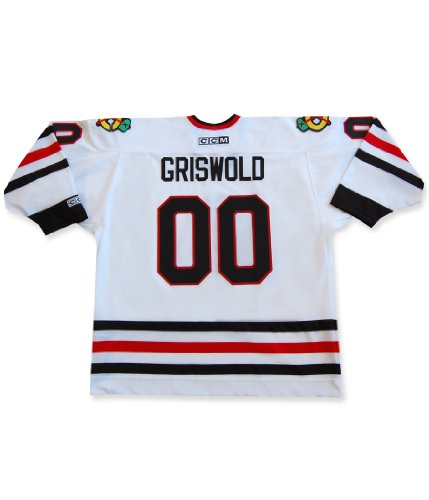 Clark Griswold Christmas Vacation Blackhawks Premier Replica White Hockey Jersey Size L