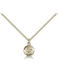 Free Engraving Included Medal-Gold Filled St. Saint Elizabeth Ann Seton Pendant 3/8 x 1/4" 2339GF--w/18" Chain w/Box Loss of Parent or Child