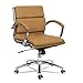 Alera ALENR4759 Neratoli Low-Back Slim Profile Chair, Camel Soft Leather, Chrome Frame