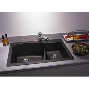 Kitchen Sinks Reviews Swanstone Qz03322ls 077 Granite Large Small Bowl All Kitchen Sink Top Price