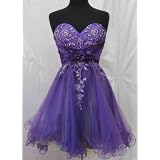 #183StraplessLaceLayersShortCocktailPromDress