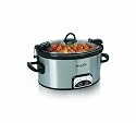 Crock-Pot SCCPVL605-S 6-Quart Programmable Cook & Carry Oval Slow Cooker, Stainless Steel