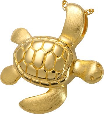Gold Cremation Jewelry: Sea Turtle