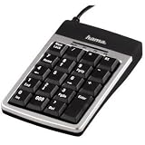 Hama - Pavé numérique slimline sk120 - USB - Hub 3 ports - Noir / Silver