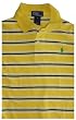 Boy's Ralph Lauren Polo Shirt Yellow with Green/White Stripes Green Pony