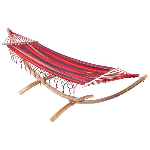 6-1/2FT HAMMOCK W / WOOD STAND