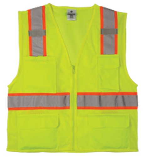 ML Kishigo 1195 Ultra-Cool Polyester Mesh Multi-Pocket Vest, Extra Large, Lime On Sale