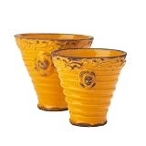 French Trocadero Collection Marigold Yellow Medium Cherub Vase (set of 2)