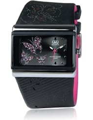 Q and Q Women Analog Watch Black Case Leather Band