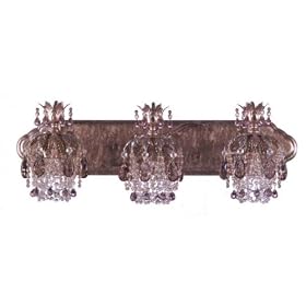 Schonbek 1256-26AM French Gold Amber Rondelle Crystal Three Light Down Lighting Colored...