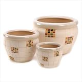 Checker Design Planter Trio