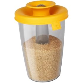 Vacuvin Popsome Sugar & Rice Storage Container and Dispenser Plastic Yellow 0.6 Litre 10 cm x 10 cm x 15 cm