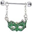 Green Masquerade Maske Dangle Nipple Shield
