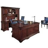 Chocolate Patina Finish Left U Desk with Hutch Chocolate Patina