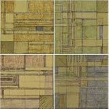 FRANK LLOYD WRIGHT Architecture HILLSIDE RUG Set of 4 Stone COASTER New Gift