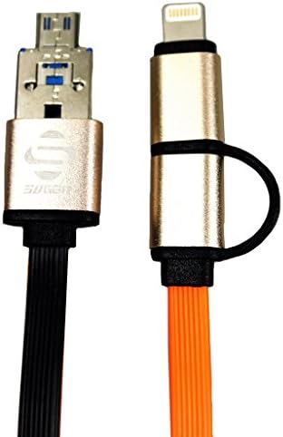 SOGEN Charging Cable for ipad mini air2 iPhone 5 5s 5c iPhone 6 6 Plus Micro USB Sync Data Charger Cord 2in1 Design for Samsung HTC LG Nexus Motorola Orange