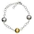 Two Tone Sterling Silver Bracelet