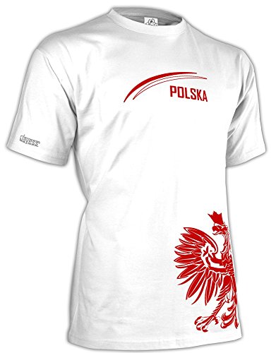 POLEN – POLSKA ADLER – FAN SHIRT – HERREN – T-SHIRT in Weiss by Jayess Gr. XXXL