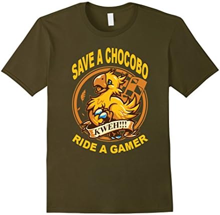 Men's Save a chocobo, ride a gamer Large Olive