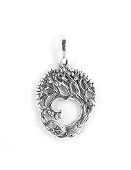 Celtic Family Tree of Life with Heart Shape in Center, Double Sided in Sterling Silver, #7412