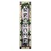 Grapes Welcome Vertical Art Glass Panel Wall Hanging Suncatcher 42 x 10