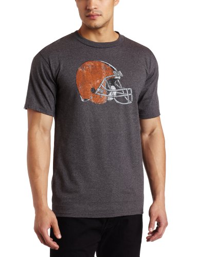 NFL Men's Cleveland Browns Vintage Logo III Short Sleeve Basic Tee (Heather Gray, X-Large)