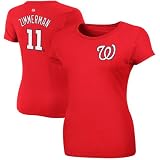 MLB Majestic Ryan Zimmerman Washington Nationals Ladies Player T-Shirt - Red (Large)