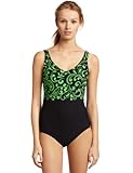 Reebok Women's Curls V-Neck Tank, Black/Green, 14 Reebok Women's Curls V-Neck Tank, Black/Green, 14
